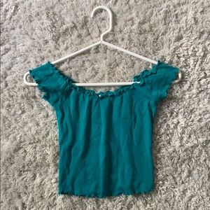 Urban Outfitters, Kimchi Blue, teal crop top, XS